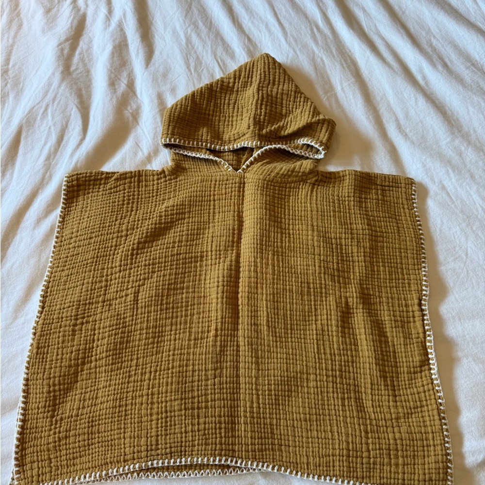 Parachute Tan Hooded Garment with White Trim